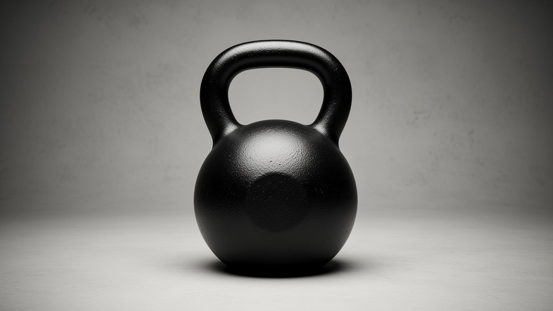 Kettlebell on a warm neutral backdrop